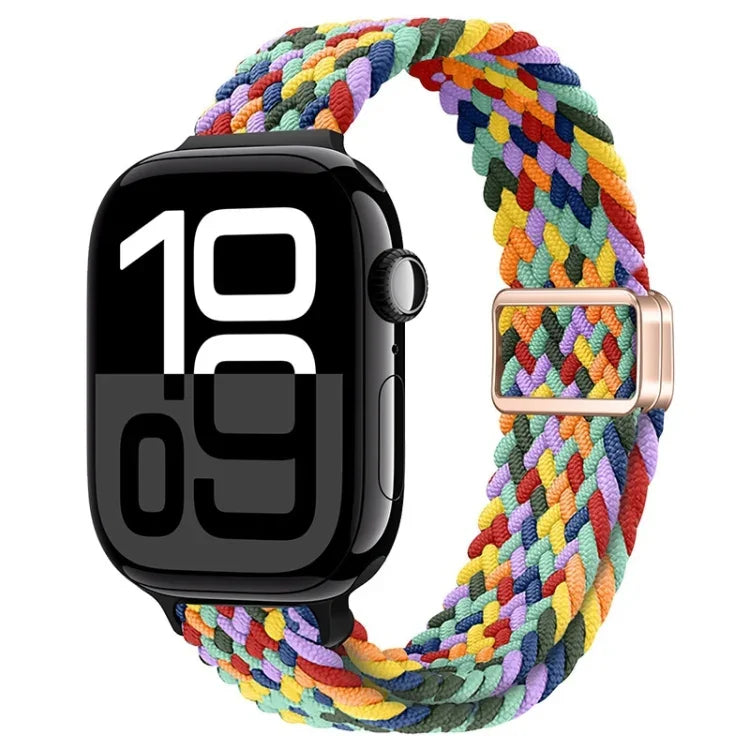 Bracelet de montre fin en nylon tressé avec boucle magnétique, pour Apple Watch Series 10 46 mm et Apple Watch Series 10 42 mm.