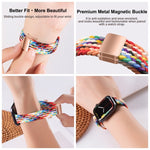 Bracelet de montre en nylon tressé à boucle magnétique fine, pour Apple Watch Series 8 41mm, pour Apple Watch Series 8 45mm
