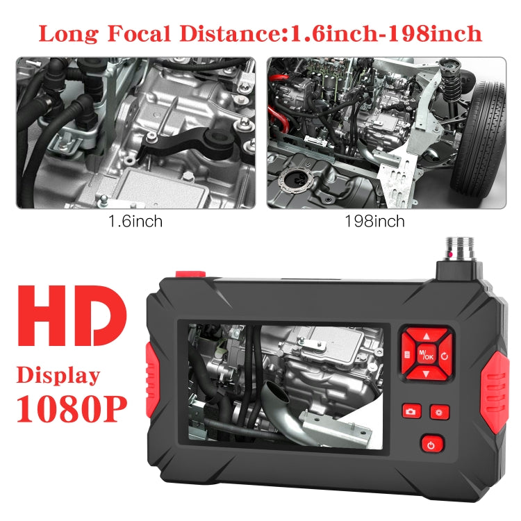 Endoscope numérique double caméra P30 8mm 1080P IP68 étanche avec écran 4,3 pouces, câble rigide 2m, câble rigide 5m, câble rigide 10m