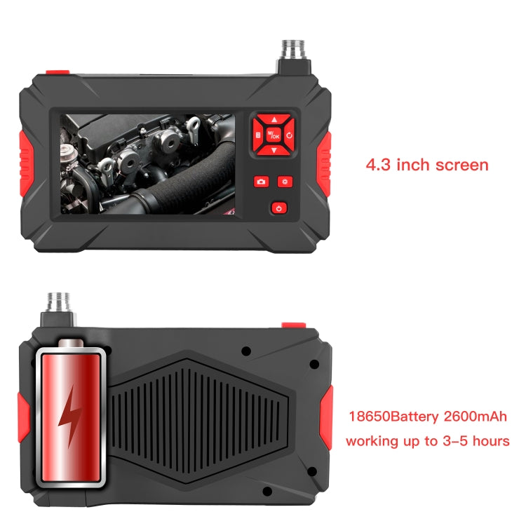 Endoscope numérique double caméra P30 8mm 1080P IP68 étanche avec écran 4,3 pouces, câble rigide 2m, câble rigide 5m, câble rigide 10m