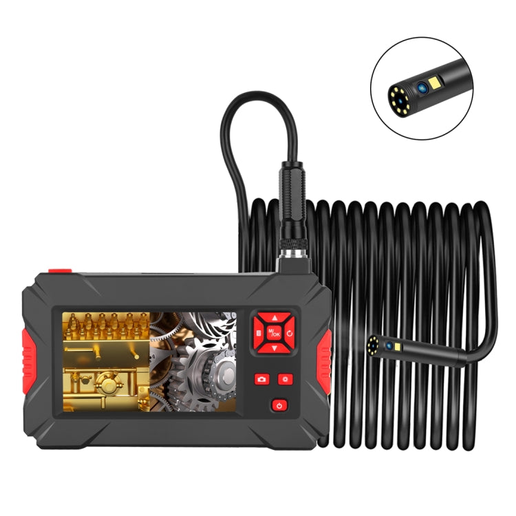 Endoscope numérique double caméra P30 8mm 1080P IP68 étanche avec écran 4,3 pouces, câble rigide 2m, câble rigide 5m, câble rigide 10m