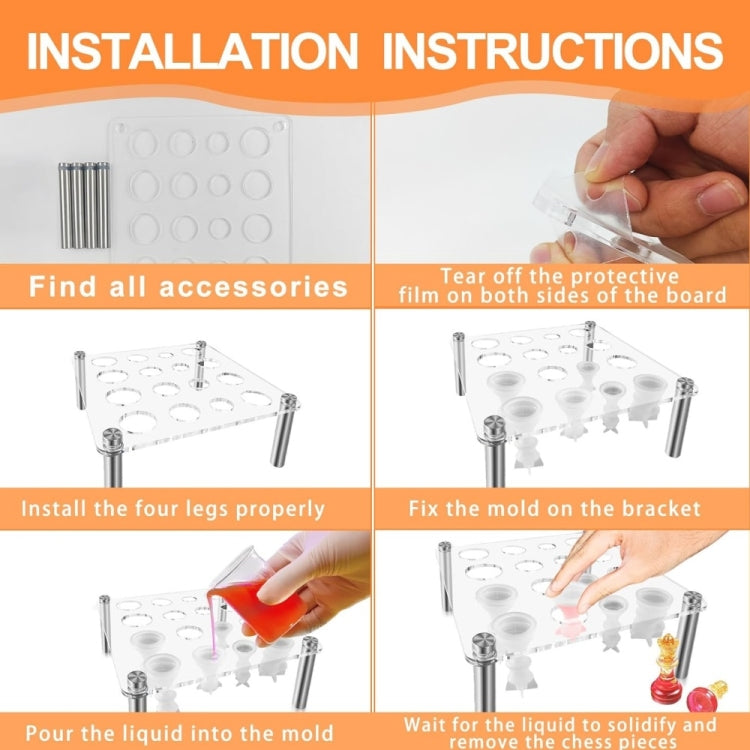 Support pour moule d'échecs carré sans moule en silicone, YX125