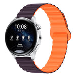 Two Color Magnetic Silicone Watch Band, 22mm