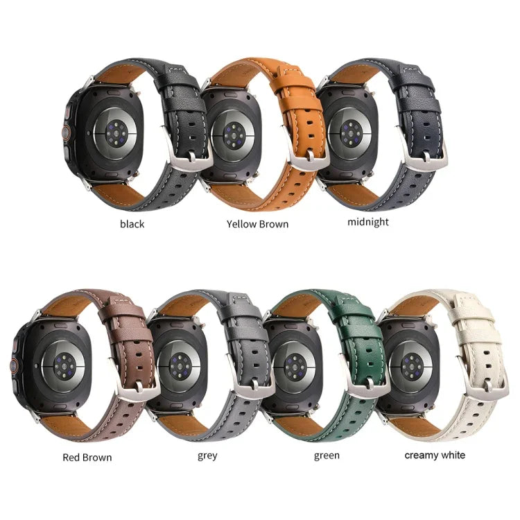 Bracelet de montre en cuir véritable, pour Samsung Galaxy Watch Ultra 47mm / Ultra 2025