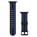 Silicone Wave Style Watch Wrist Strap, For Apple Watch 5 & 4 44mm / 3 & 2 & 1 42mm, For Apple Watch Series 8&7 41mm / SE 2&6&SE&5&4 40mm / 3&2&1 38mm