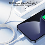 Câble de données de charge rapide JOYROOM S-A45 30W USB-C / Type-C vers 8 broches, longueur : 1m, Type-C vers 8 broches