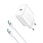 Chargeur rapide JOYROOM JR-TCF24 30W USB-C / Type-C avec ensemble de câbles, prise EU