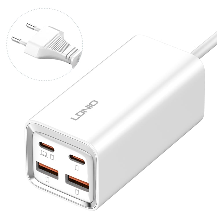 Chargeur rapide LDNIO A4610C PD65W double USB-C / Type-C + double USB, longueur du câble : 1,5m, prise EU, A4610C (prise UK), prise US