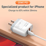 Chargeur rapide USB + Type-C LDNIO Q229 QC3.0 / PD20W avec câble USB vers 8 broches 1m, prise EU, prise UK, prise US