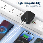 Chargeur port Type-C + double USB LDNIO Q334 32W avec câble de données USB-C / Type-C vers USB-C / Type-C 1m, prise EU, prise UK, prise US