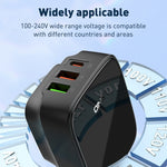 Chargeur port Type-C + double USB LDNIO Q334 32W avec câble de données USB-C / Type-C vers USB-C / Type-C 1m, prise EU, prise UK, prise US