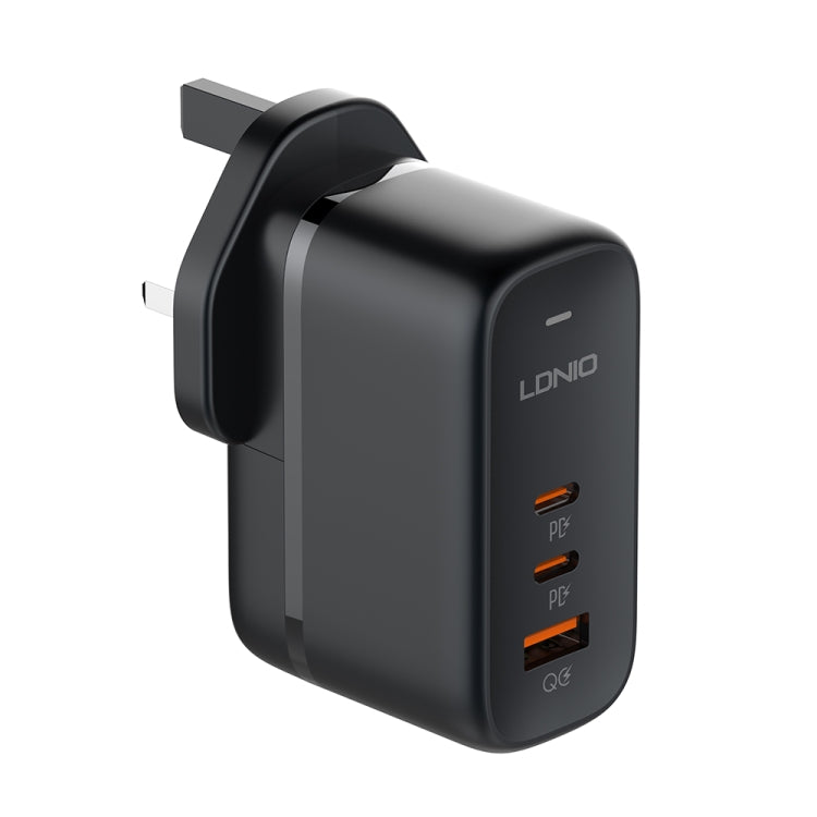 Chargeur port USB + double Type-C LDNIO Q366 65W avec câble de données USB-C / Type-C vers USB-C / Type-C 1m, prise EU, prise UK, prise US