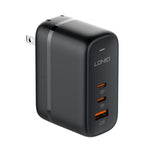 Chargeur port USB + double Type-C LDNIO Q366 65W avec câble de données USB-C / Type-C vers USB-C / Type-C 1m, prise EU, prise UK, prise US