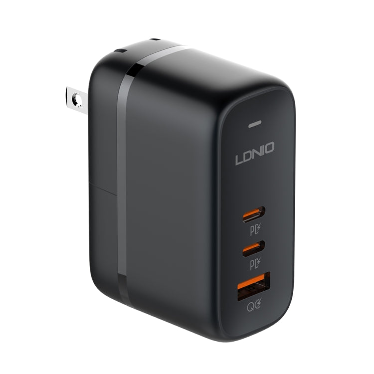 Chargeur port USB + double Type-C LDNIO Q366 65W avec câble de données USB-C / Type-C vers USB-C / Type-C 1m, prise EU, prise UK, prise US