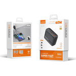 Chargeur port USB + double Type-C LDNIO Q366 65W avec câble de données USB-C / Type-C vers USB-C / Type-C 1m, prise EU, prise UK, prise US