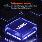 Chargeur port USB + double Type-C LDNIO Q366 65W avec câble de données USB-C / Type-C vers USB-C / Type-C 1m, prise EU, prise UK, prise US