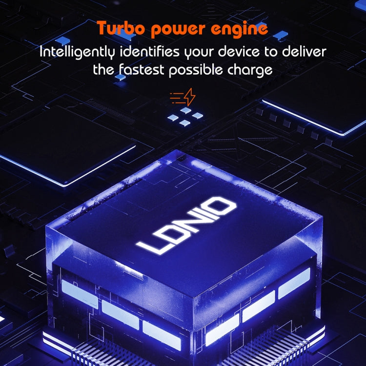 Chargeur port USB + double Type-C LDNIO Q366 65W avec câble de données USB-C / Type-C vers USB-C / Type-C 1m, prise EU, prise UK, prise US