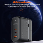 Chargeur port USB + double Type-C LDNIO Q366 65W avec câble de données USB-C / Type-C vers USB-C / Type-C 1m, prise EU, prise UK, prise US
