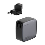 Chargeur LDNIO Q408 100W GaN USB+3 interfaces USB-C / Type-C avec câble de données USB-C / Type-C 100W vers USB-C / Type-C 1m, prise EU, prise UK, prise US