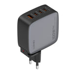 Chargeur LDNIO Q408 100W GaN USB+3 interfaces USB-C / Type-C avec câble de données USB-C / Type-C 100W vers USB-C / Type-C 1m, prise EU, prise UK, prise US