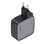 Chargeur LDNIO Q408 100W GaN USB+3 interfaces USB-C / Type-C avec câble de données USB-C / Type-C 100W vers USB-C / Type-C 1m, prise EU, prise UK, prise US