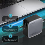 Chargeur LDNIO Q408 100W GaN USB+3 interfaces USB-C / Type-C avec câble de données USB-C / Type-C 100W vers USB-C / Type-C 1m, prise EU, prise UK, prise US
