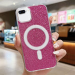 Coque de téléphone MagSafe pailletée transparente en acrylique, Pour iPhone XS Max, Pour iPhone 8 Plus / 7 Plus