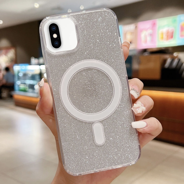 Coque de téléphone MagSafe pailletée transparente en acrylique, Pour iPhone XS Max, Pour iPhone 8 Plus / 7 Plus