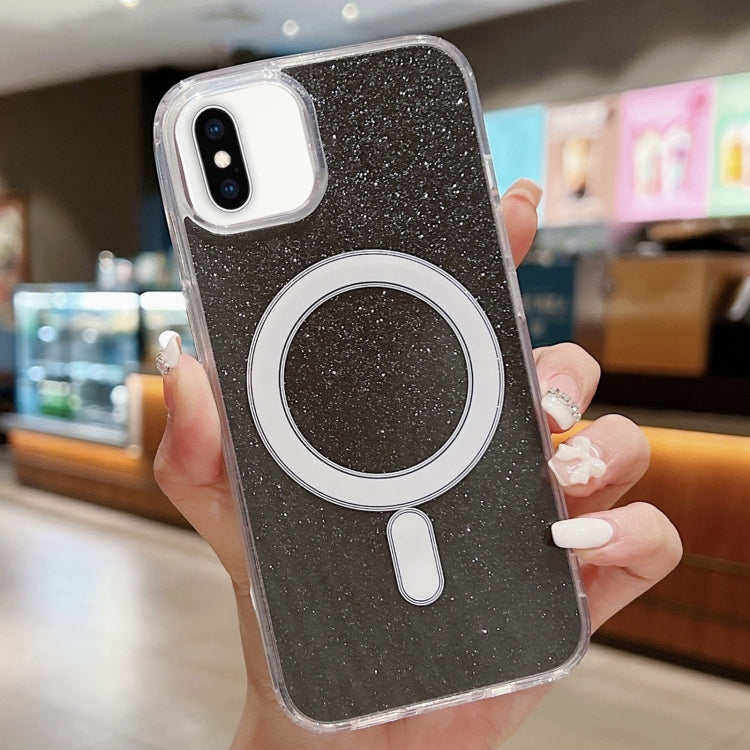 Coque de téléphone MagSafe pailletée transparente en acrylique, Pour iPhone XS Max, Pour iPhone 8 Plus / 7 Plus