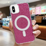 Coque de téléphone MagSafe pailletée transparente en acrylique, Pour iPhone XS Max, Pour iPhone 8 Plus / 7 Plus
