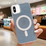 Coque de téléphone MagSafe pailletée transparente en acrylique, Pour iPhone XS Max, Pour iPhone 8 Plus / 7 Plus
