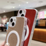 Coque de téléphone MagSafe pailletée transparente en acrylique, Pour iPhone XS Max, Pour iPhone 8 Plus / 7 Plus