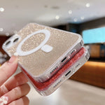 Coque de téléphone MagSafe pailletée transparente en acrylique, Pour iPhone XS Max, Pour iPhone 8 Plus / 7 Plus