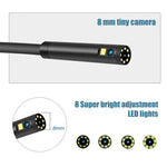 Endoscope numérique double caméra P40 8mm 1080P IP68 étanche avec écran lumineux 4,3 pouces, câble rigide 2m, câble rigide 5m, câble rigide 10m