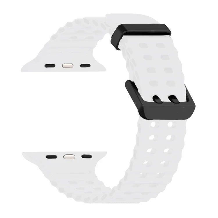 Ocean Dual-Row Hole Silicone Watch Band, For Apple Watch Ultra 49mm, For Apple Watch Series 8 45mm, For Apple Watch SE 2022 44mm