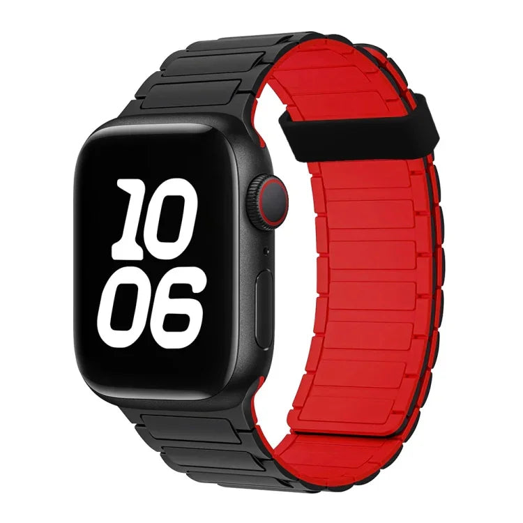Bracelet de montre magnétique en silicone à trois billes, pour Apple Watch Series 5 44 mm