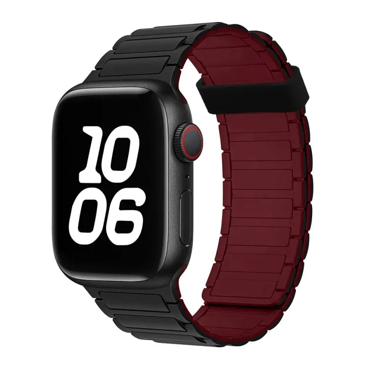 Bracelet de montre magnétique en silicone à trois billes, pour Apple Watch Series 5 44 mm