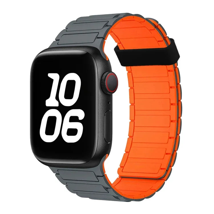 Bracelet de montre magnétique en silicone à trois billes, pour Apple Watch Series 5 44 mm