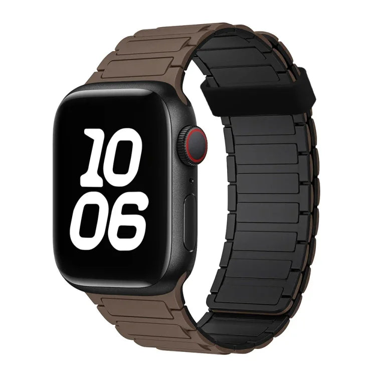 Bracelet de montre magnétique en silicone à trois billes, pour Apple Watch Series 5 44 mm