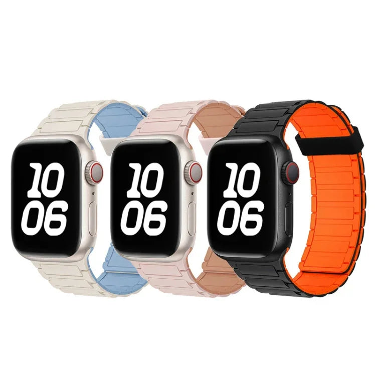 Bracelet de montre magnétique en silicone à trois billes, pour Apple Watch Series 5 44 mm