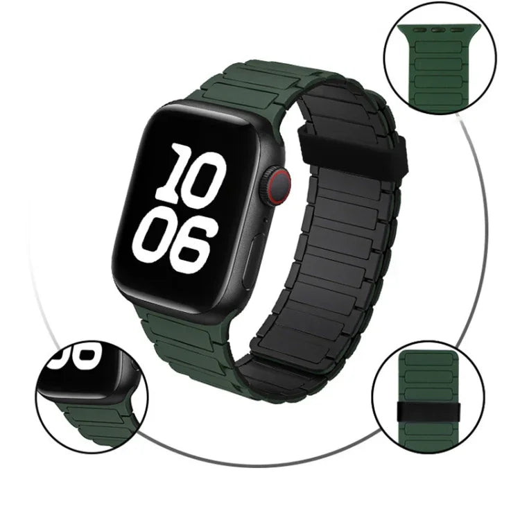 Bracelet de montre magnétique en silicone à trois billes, pour Apple Watch Series 5 44 mm