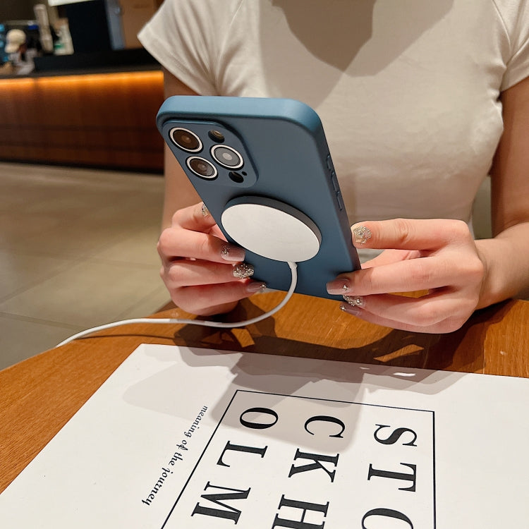 Coque de téléphone magnétique MagSafe en silicone liquide couleur unie, Pour iPhone 16 Pro, Pour iPhone 16 Plus, Pour iPhone 16