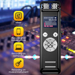 Enregistreur vocal ZD43B omnidirectionnel à double micro avec réduction intelligente du bruit, 32 Go, 64 Go