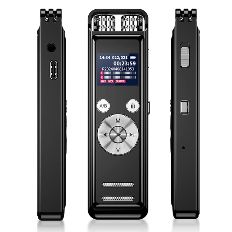 Enregistreur vocal ZD43B omnidirectionnel à double micro avec réduction intelligente du bruit, 32 Go, 64 Go