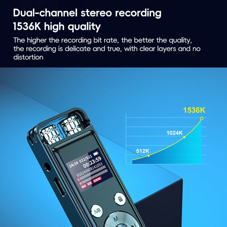 Enregistreur vocal ZD43B omnidirectionnel à double micro avec réduction intelligente du bruit, 32 Go, 64 Go