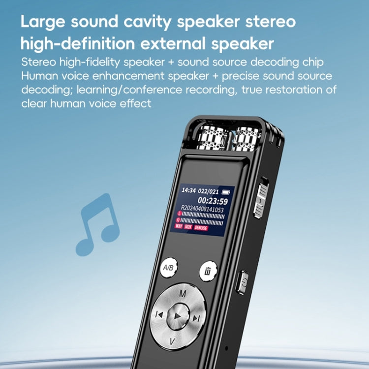 Enregistreur vocal ZD43B omnidirectionnel à double micro avec réduction intelligente du bruit, 32 Go, 64 Go