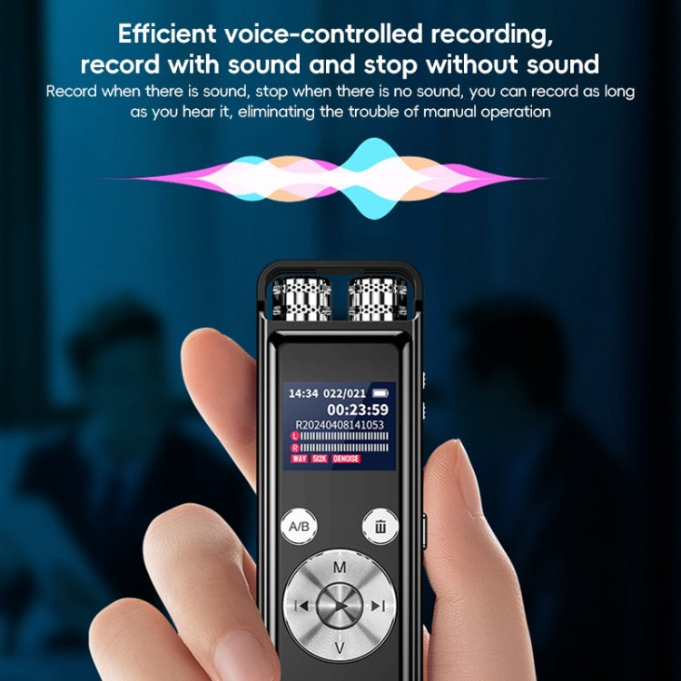 Enregistreur vocal ZD43B omnidirectionnel à double micro avec réduction intelligente du bruit, 32 Go, 64 Go