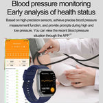 Montre connectée ET585 avec bracelet en acier de 2,04 pouces, étanche IP68, compatible avec la mesure de l'ECG et de la composition sanguine.