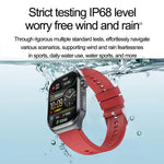 Montre connectée ET585 avec bracelet en acier de 2,04 pouces, étanche IP68, compatible avec la mesure de l'ECG et de la composition sanguine.