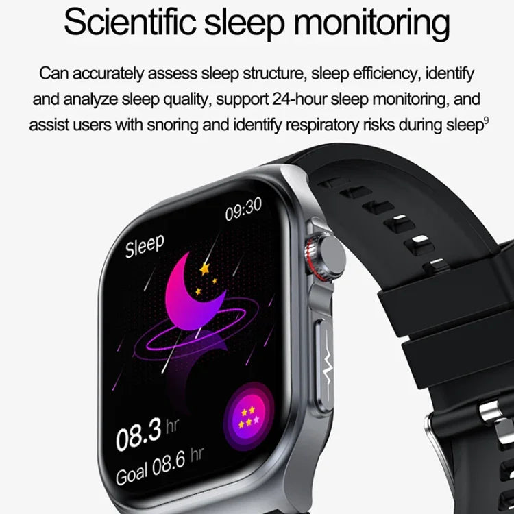 ET585 2.04 inch Silicone Strap IP68 Waterproof Smart Watch, Support ECG / Blood Composition Measurement